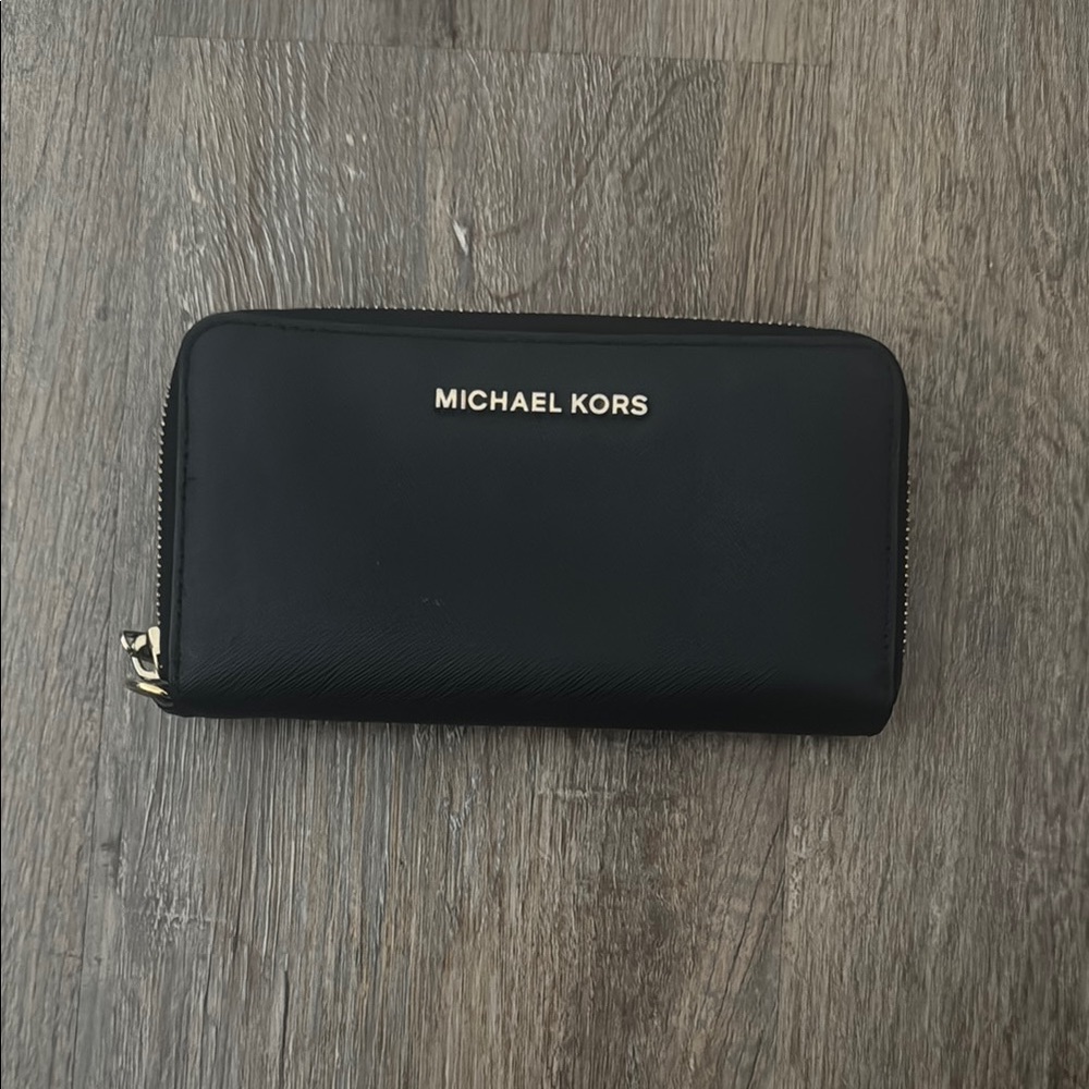 Michael Kors Black Zip-Around Wallet